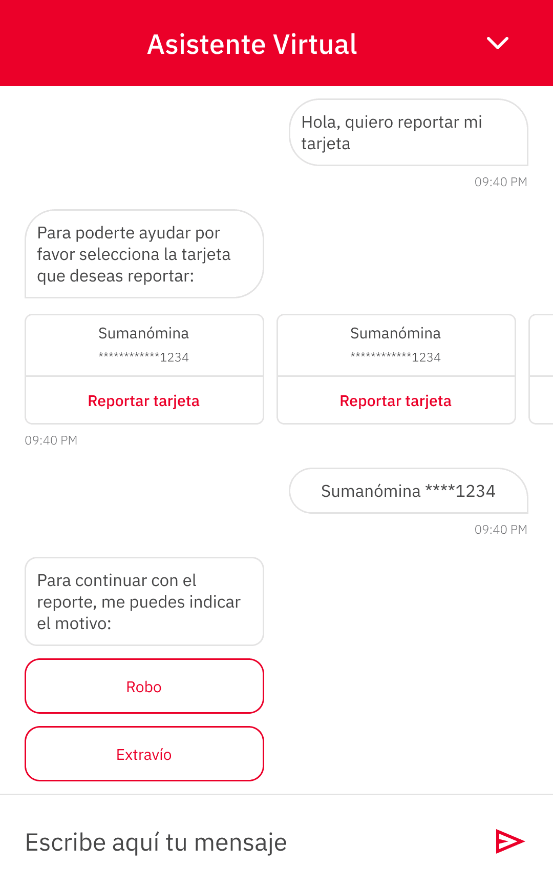 Maya conversational assistant screen on mobile.